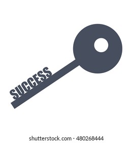 Key to success concept with key and text success.