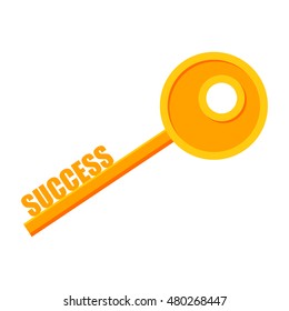 Key to success concept with key and text success.