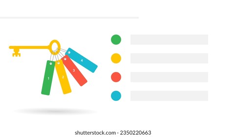 Key success factors template slide. Clipart image