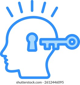 Key To Success Icon Blue Color Vector Illustration