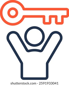 Key To Success Icon Color Line Vector Illustration