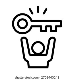 Chave Para Elemento De Ícone De Sucesso Para Design E Vetor