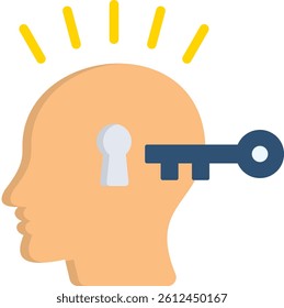 Key To Success Icon Flat Vector Illustration