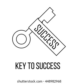 Key to success icon or logo line art style. Vector Illustration.