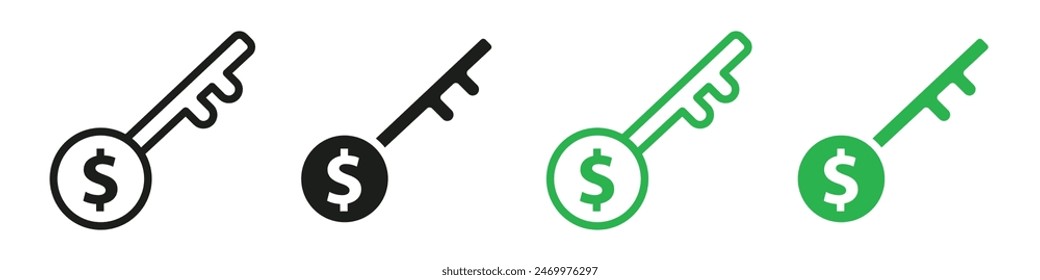 Clave para el éxito de la marca de icono en estilo relleno