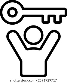 Key To Success Icon Outline Vector Illustration