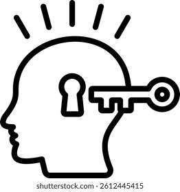 Key To Success Icon Outline Vector Illustration