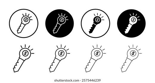 Key to success icon Thin line art collection