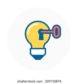 Key to success ,idea icon suitable for info graphics, websites and print media. Colorful vector, flat icon, clip art.