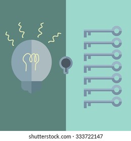 Key to success, idea icon suitable for infographics, websites and print media. 