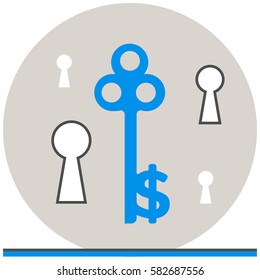 Key to Success - Infographic Icon Elements from Business Concept Set. Flat Thin Line Icon Pictogram for Website and Mobile Application Graphics.