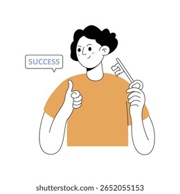 Key to Success Modern illustrations. Eps 10 file on transparent background