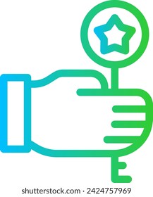 Key to success key performance indicator icon with blue and green gradient outline style. success, key, business, concept, solution, door, achievement. Vector Illustration