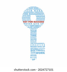 Key for success typography design. Easy to edit with vector file. Can use for your creative content. Especially about typography and decoration design.