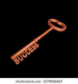 key to success vector illustration isolated on black