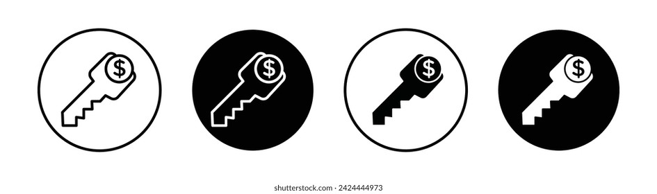Key to Success Vector Line Icon Illustration.
