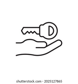 key to success vector outline icon style illustration. EPS 10 File