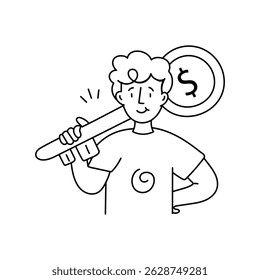 key of success vector outline illustrations. EPS 10 file