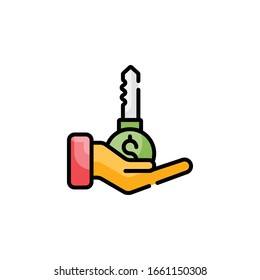 Key to Success Vector Style illustration. Business and Finance Filled Outline Icon.