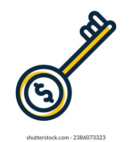 Key Of Success Vector Thick Line Filled Dark Colors Icons For Personal And Commercial Use.
