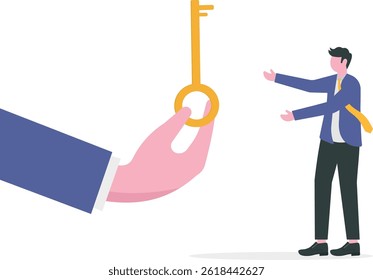key for successful business illustration concept, Business key of success

