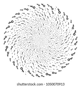 Key swirl bang. Object cluster designed from randomized key items. Vector illustration style is flat iconic symbols.
