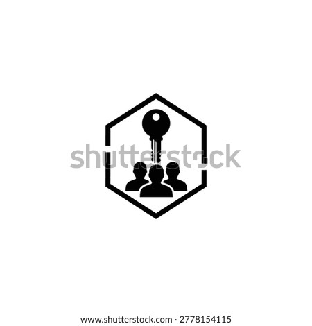 Key symbol for business teamwork collaboration