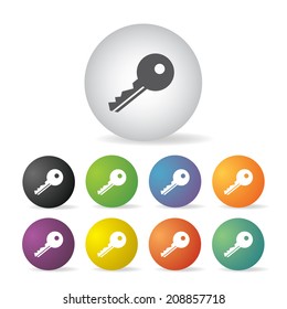 key symbol  button icon set  