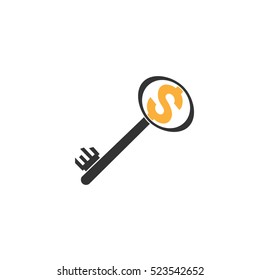 key and symbol of dollar inside