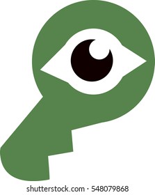 Key symbol with eye for security logo purpose