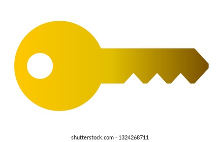 Key symbol icon - golden gradient, isolated - vector illustration