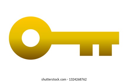 Key symbol icon - golden gradient, isolated - vector illustration