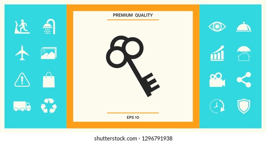 Key symbol icon. Graphic elements for your design