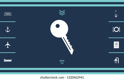 Key symbol icon. Graphic elements for your design