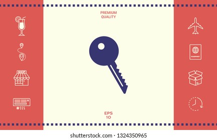 Key symbol icon. Graphic elements for your design