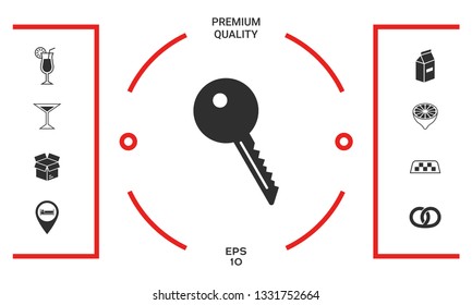 Key symbol icon. Graphic elements for your design