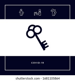 Icono de símbolo de clave. Elementos gráficos para el diseño