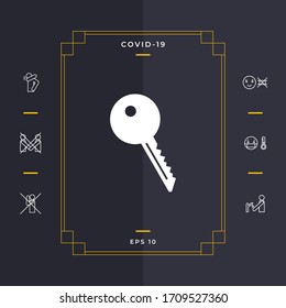 Key symbol icon. Graphic elements for your design