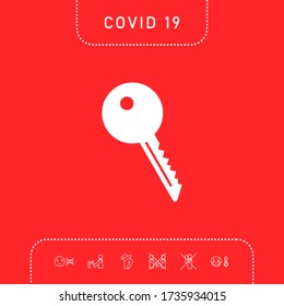 Icono de símbolo de clave. Elementos gráficos para su diseño