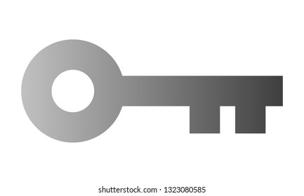 Key symbol icon - red gradient, isolated - vector illustration