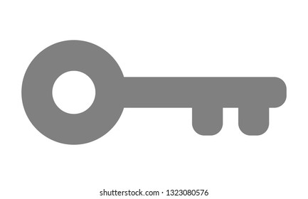 Key symbol icon - red simple, isolated - vector illustration