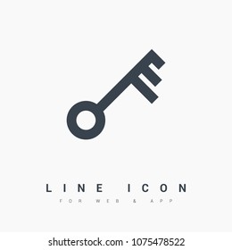 key symbol line vector icon