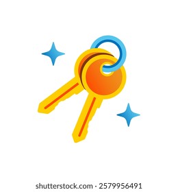 The key is a symbol of maintaining security. Data security, funds, or privacy concept illustration. Perfect for mobile apps or digital projects.