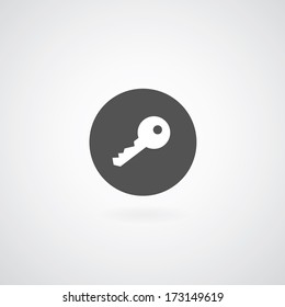 key symbol on gray background  