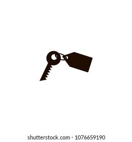 key with tag icon. flat design