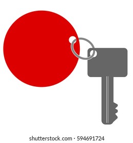 Key with Tag, Isolated on White