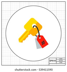 Key with Tag as Keywording Concept Icon