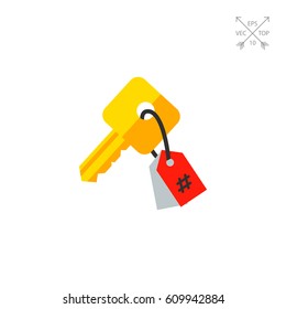 Key with Tag as Keywording Concept Icon
