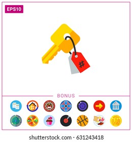 Key with Tag as Keywording Concept Icon