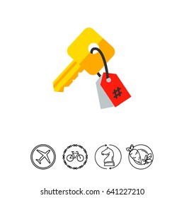 Key with Tag as Keywording Concept Icon